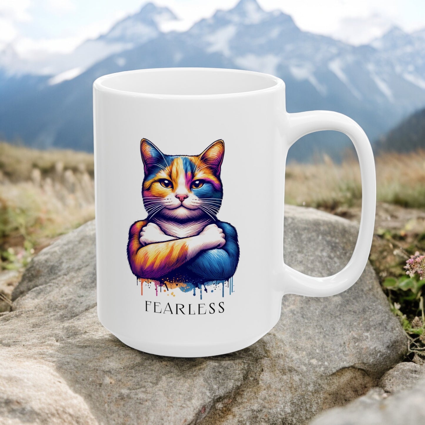 Fearless Female Cat Ceramic Mug 15oz